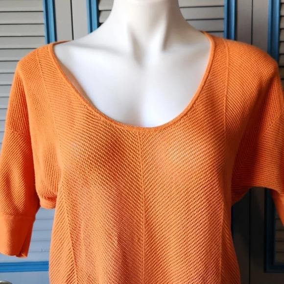 Neiman Marcus Sheer Orange Cotton Top - Picture 3 of 11